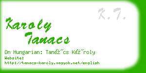 karoly tanacs business card